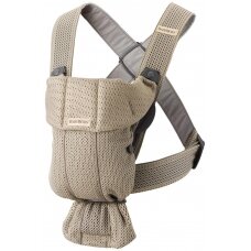 "BabyBjorn Baby Carrier Mini Cotton" - maža naujagimio nešioklė | Grey Beige