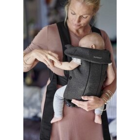 "BabyBjorn Baby Carrier Mini 3D Jersey" - maža nešynė naujagimiui | GreyBlack