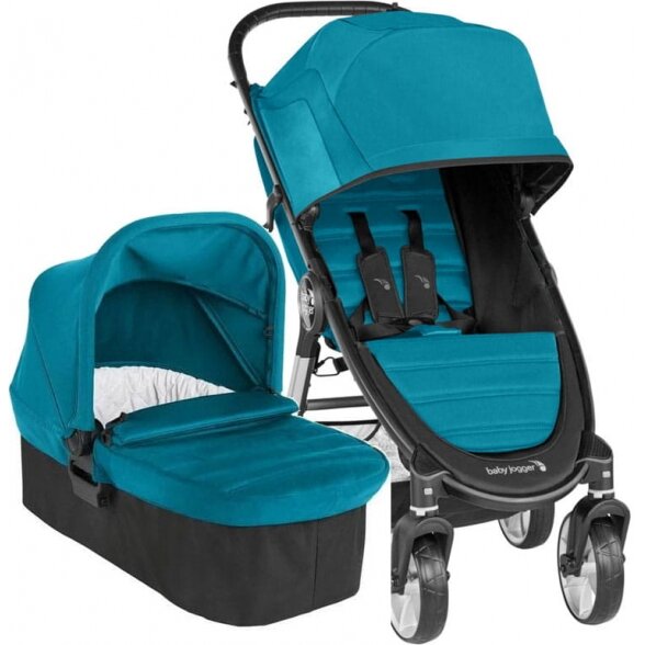 "Baby Jogger City Mini 2 4W" - daugiafunkcinis vežimėlis, "2-in-1" komplektas su lopšiu | Capri