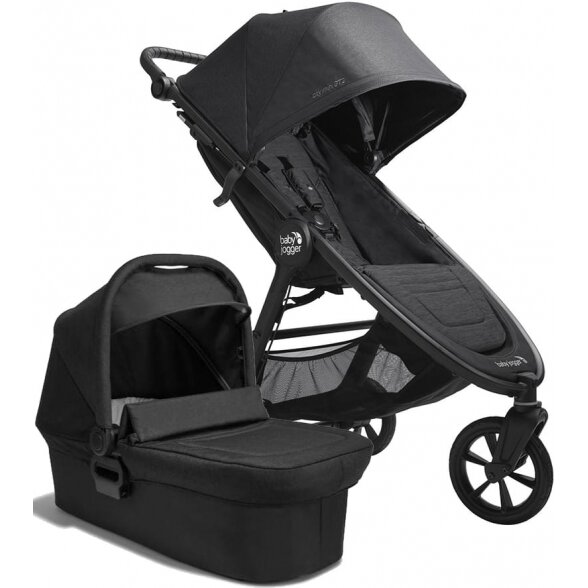 "Baby Jogger City Mini GT 2" - daugiafunkcinis vežimėlis, rinkinys "2 viename" | Opulent Black