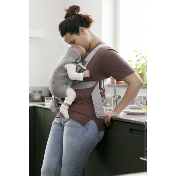 "BabyBjorn Baby Carrier Mini 3D Jersey" - maža nešynė naujagimiui | Light Grey 2