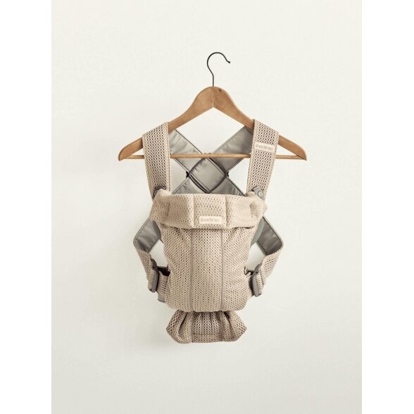 "BabyBjorn Baby Carrier Mini Cotton" - maža naujagimio nešioklė | Grey Beige 14