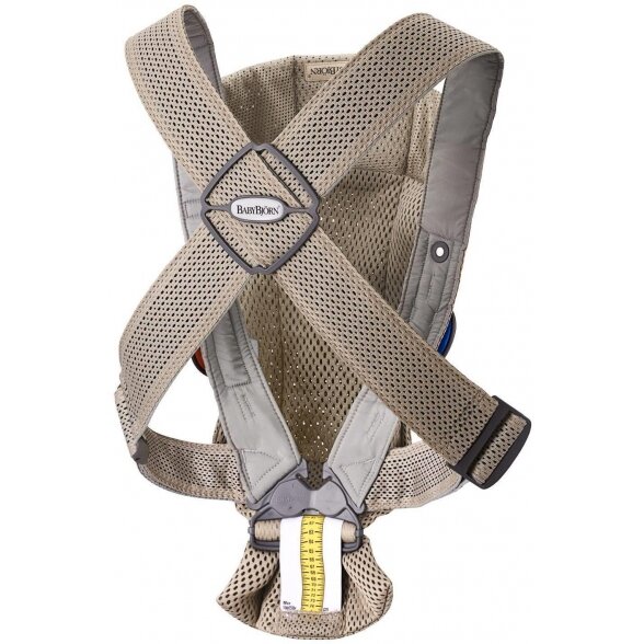 "BabyBjorn Baby Carrier Mini Cotton" - maža naujagimio nešioklė | Grey Beige 2