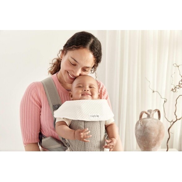 "BabyBjorn Baby Carrier Mini Cotton" - maža naujagimio nešioklė | Grey Beige 25