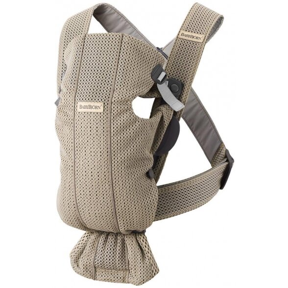 "BabyBjorn Baby Carrier Mini Cotton" - maža naujagimio nešioklė | Grey Beige