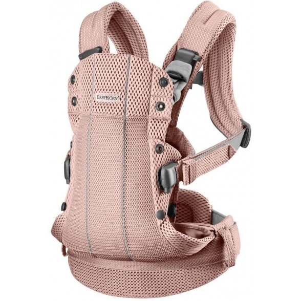 "BabyBjorn Harmony Mesh 3D" - ergonomiška naujagimių ir kūdikių nešynė | Faded Pink 2