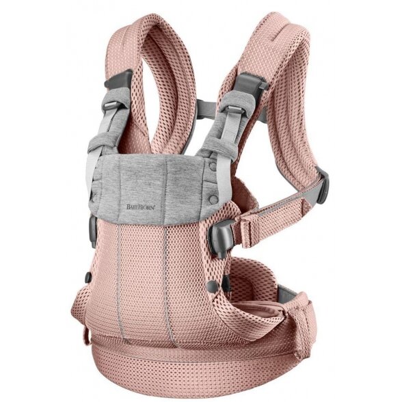 "BabyBjorn Harmony Mesh 3D" - ergonomiška naujagimių ir kūdikių nešynė | Faded Pink