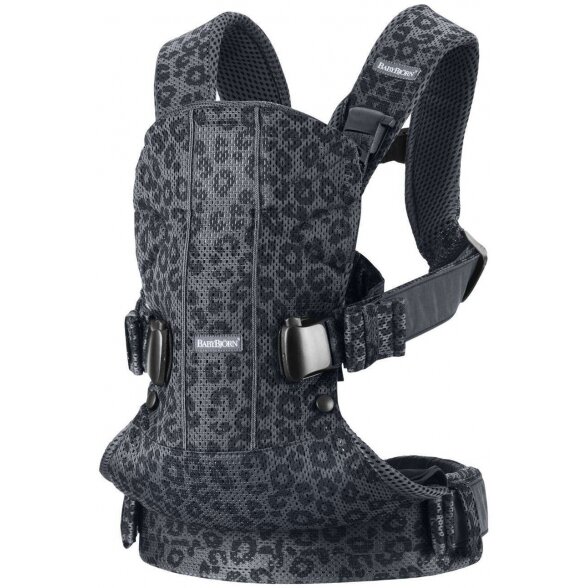 "BabyBjorn One Air 3D Mesh" - kvėpuojanti kūdikio nešynė | Antracitas/Leopardas 1