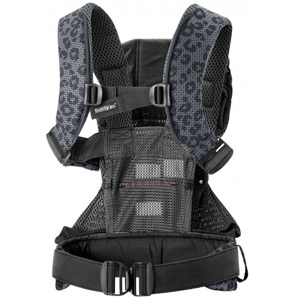 "BabyBjorn One Air 3D Mesh" - kvėpuojanti kūdikio nešynė | Antracitas/Leopardas 2