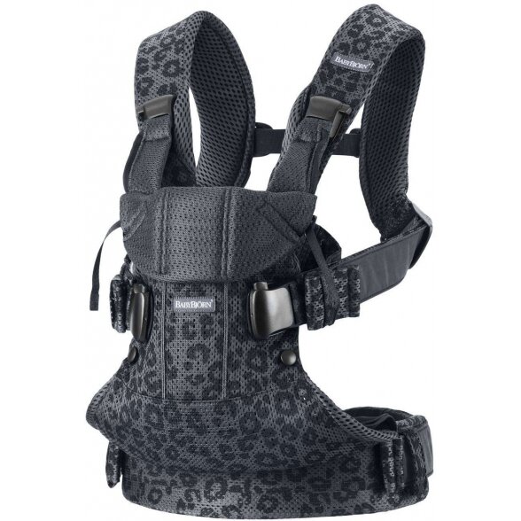 "BabyBjorn One Air 3D Mesh" - kvėpuojanti kūdikio nešynė | Antracitas/Leopardas