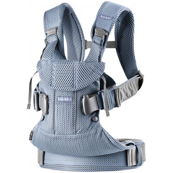 "BabyBjorn One Air 3D Mesh" kvėpuojanti kūdikių nešynė | Mėlyna 1