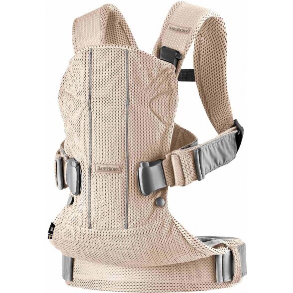 "BabyBjorn One Air" - orui pralaidi kūdikių nešynė | Pearl Pink 2