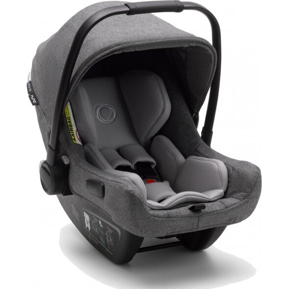 "Bugaboo Turtle Air by Nuna" - "i-Size" standartinė automobilinė kėdutė ~0-13 kg | Grey Melange 2