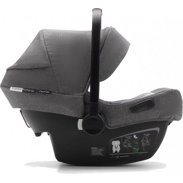 "Bugaboo Turtle Air by Nuna" - "i-Size" standartinė automobilinė kėdutė ~0-13 kg | Grey Melange 3