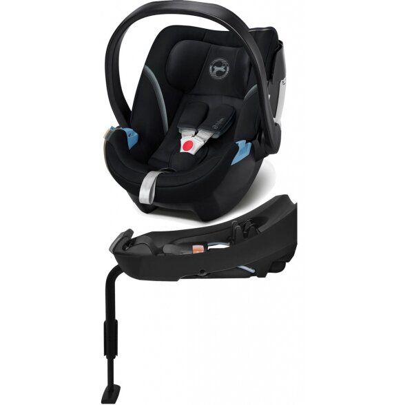 Cybex Aton 5 - automobilinė kėdutė ~0-13 kg, komplektas su ISOFIX baze | Deep Black