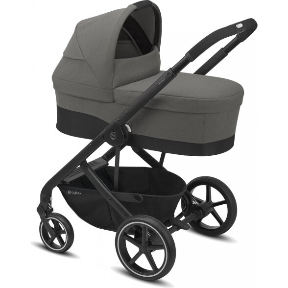 "Cybex Balios S Lux" - daugiafunkcinis vaikiškas vežimėlis 3in1 ir "Aton B2" kėdutė | BLK Soho Grey 2