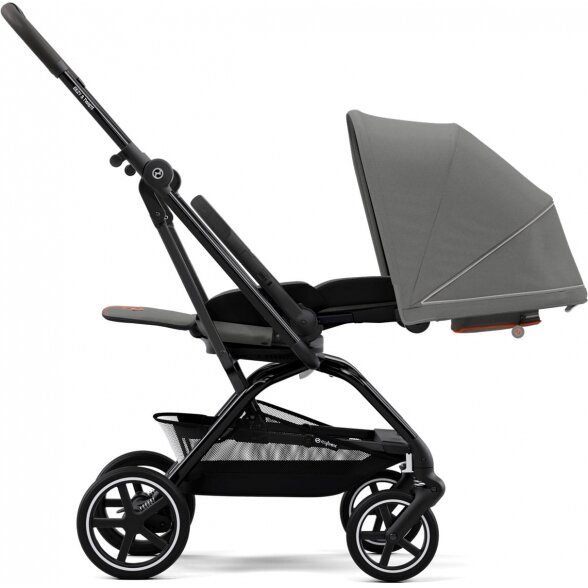 Cybex Eezy S Twist + 2 - vaikiškas vežimėlis | BLK Leather Lava Grey 1