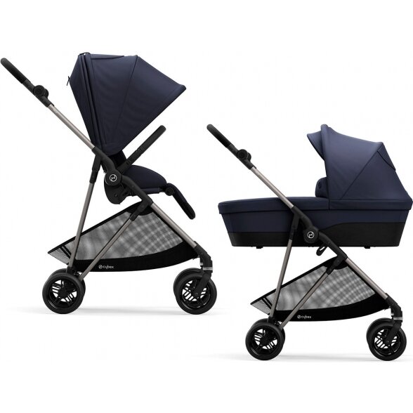 Cybex Melio - daugiafunkcinis vežimėlis, "2-in-1" komplektas su galimybe "3-in-1" | Navy Blue