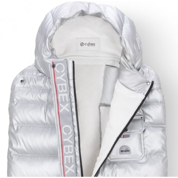 "Cybex Winter Footmuff" - žieminis miegmaišis vaikiškam vežimėliui | Arctic Silver 3