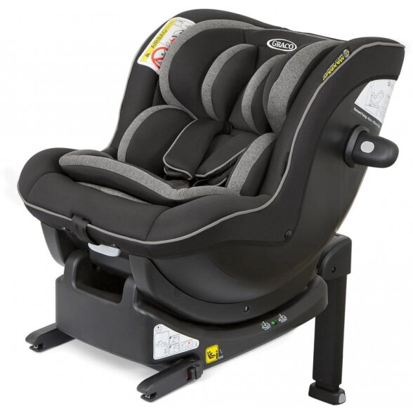 "Graco Ascent i-Size" automobilinė kėdutė ~0-18 kg, komplektas su baze | Juoda