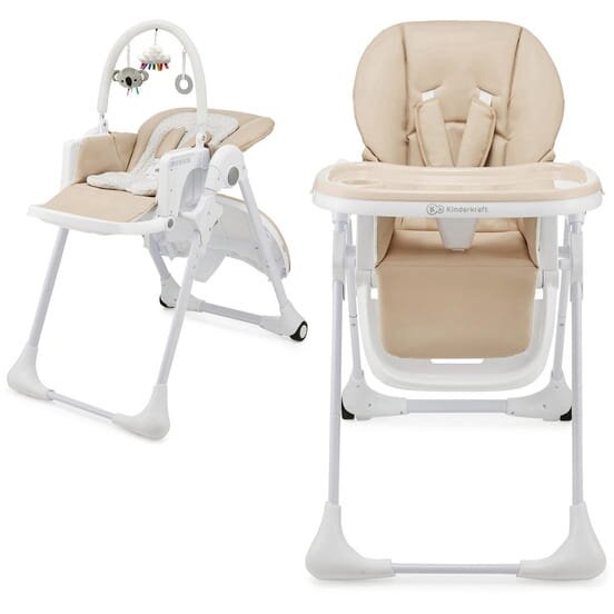 Kinderkraft Tummie -maitinimo kėdutė su gultuku  2w1 | Beige