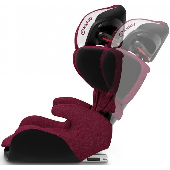 "Kiddy Cruiserfix 3" - automobilinė kėdutė 15-36 kg | "Beet Red Melange 3