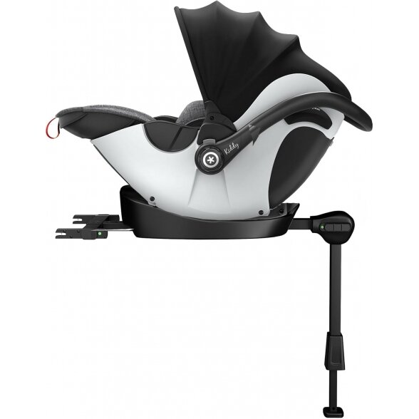 "Kiddy Evoluna i-Size 2" - automobilinė kėdutė ~0-13 kg, komplektas su baze | Grey Melange Hot Red