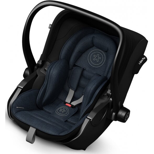 "Kiddy Evoluna i-Size 2" - automobilinė kėdutė ~0-13 kg, komplektas su baze | Indigo Blue Melange Icy Grey 1