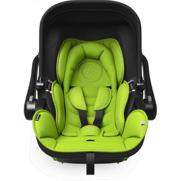 "Kiddy Evoluna i-Size" + "Isofix" bazė, sulankstoma automobilinė kėdutė su baze | Lime Green 2