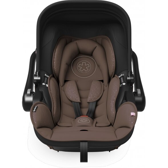 "Kiddy Evoluna i-Size" - komplektas, keičiama automobilinė kėdutė su baze | Nougat Brown 2