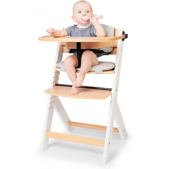 "Kinderkraft Enock" - maitinimo kėdutė "3 viename" | Baltos medienos pagalvė 3