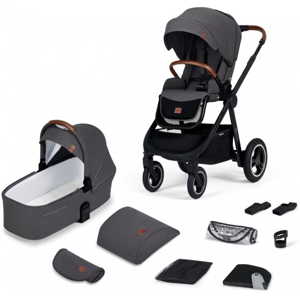 Kinderkraft Everyday- daugiafunkcinis vežimėlis 2in1 su galimybe 3in1 | Dark Gray 6