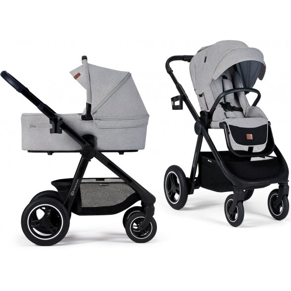 Kinderkraft Everyday- daugiafunkcinis vežimėlis 2in1 su galimybe 3in1 | Light Grey