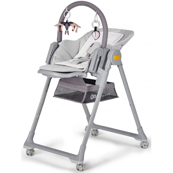 "Kinderkraft Lastree 2in1" - maitinimo kėdutė, gulima kėdutė | Grey 2