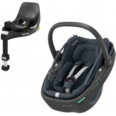 "Maxi-Cosi Coral 360" - pasukama automobilinė kėdutė, komplektas su baze ~0-12 kg | BLK Essential Graphite