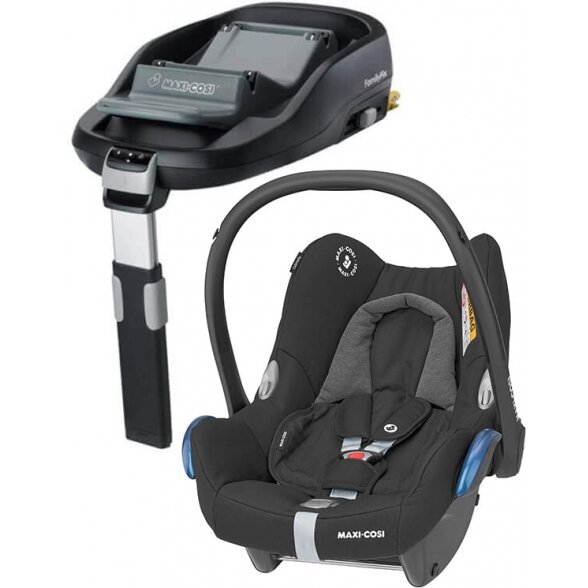 "Maxi-Cosi CabrioFix" - 0-13 kg automobilinė kėdutė, komplektas su "isofix" baze | Essential Black