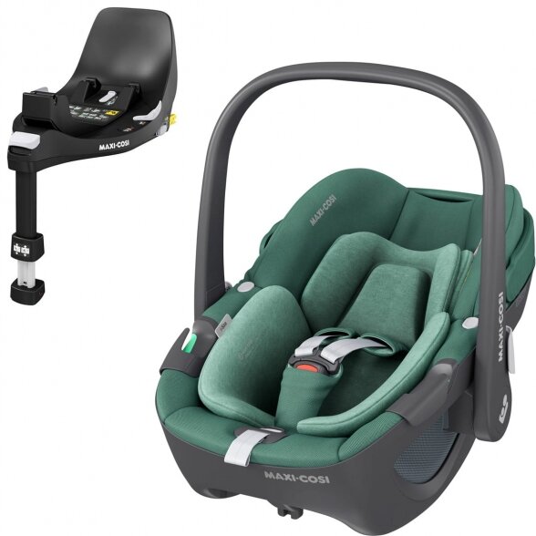 "Maxi-Cosi Pebble 360 i-Size" - pasukama automobilinė kėdutė, komplektas su baze ~0-13 kg | Essential Green