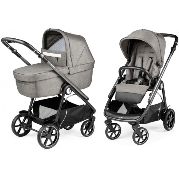 "Peg Perego Veloce" - daugiafunkcinis vežimėlis, 2in1 komplektas su 3in1 galimybe | City Grey