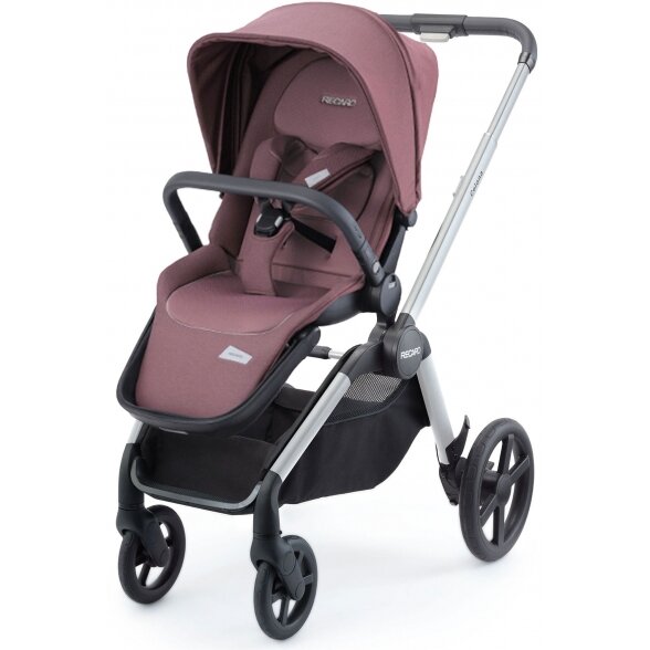 "Recaro Celona" - daugiafunkcinis vaikiškas vežimėlis, rinkinys "4 viename" | Aluminium Grey - Prime Pale Rose 2