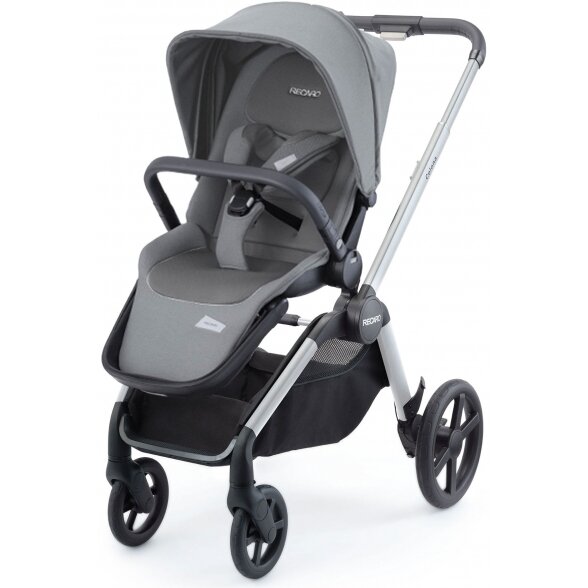 "Recaro Celona" - daugiafunkcinis vaikiškas vežimėlis, rinkinys "4 viename" | Aluminium Grey - Prime Silent Grey 2