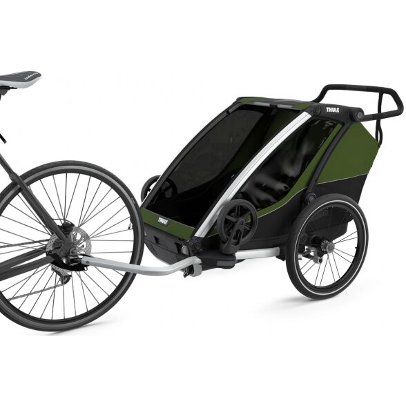 THULE Chariot Cab 2 - dviračių priekaba 2in1 | Aliuminis / Cypress Green 2