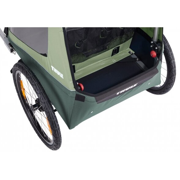 "Thule Chariot Coaster XT" priekaba dviračiui 2-in-1 2 vaikams | Basil Green 4