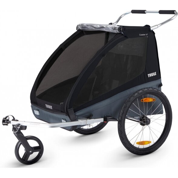 "Thule Chariot Coaster XT" priekaba dviems vaikams - dviračio priekaba "2-in-1" | Juoda