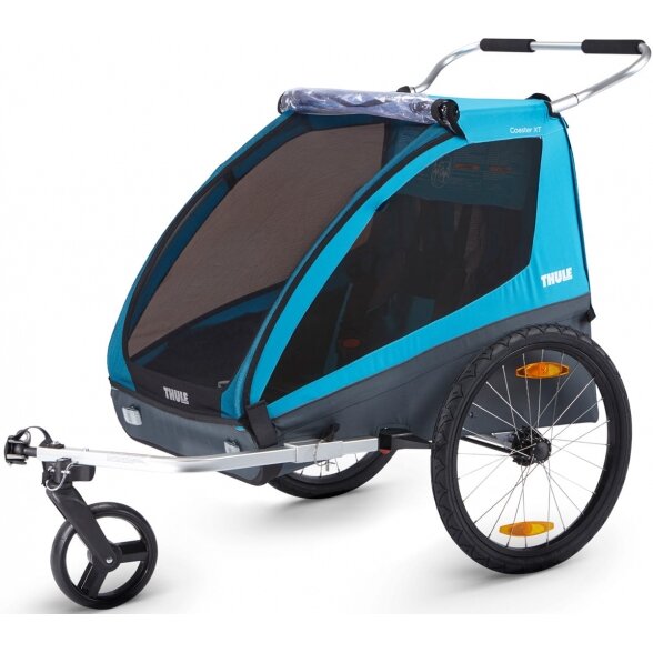 "Thule Chariot Coaster XT" priekaba dviems vaikams - dviračio priekaba "2-in-1" | Mėlyna 4