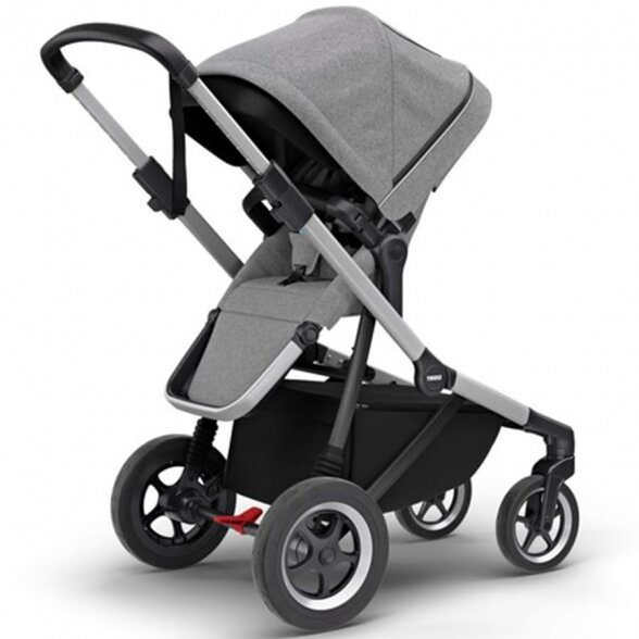 "Thule Sleek" - daugiafunkcinis vaikiško vežimėlio komplektas 2in1 su galimybe 3in1 | Grey Melange 5