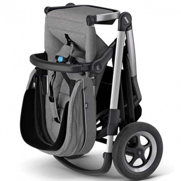 "Thule Sleek" - daugiafunkcinis vaikiško vežimėlio komplektas 2in1 su galimybe 3in1 | Grey Melange 3