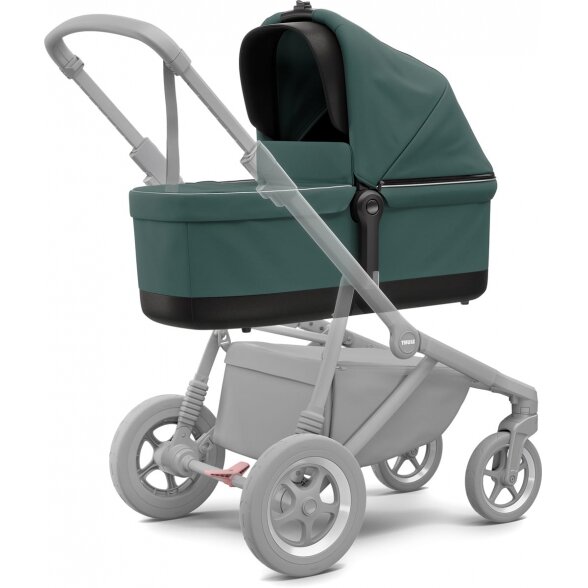 "Thule Sleek" - daugiafunkcinis vaikiško vežimėlio komplektas 2in1 su galimybe 3in1 | Mallard Green 1