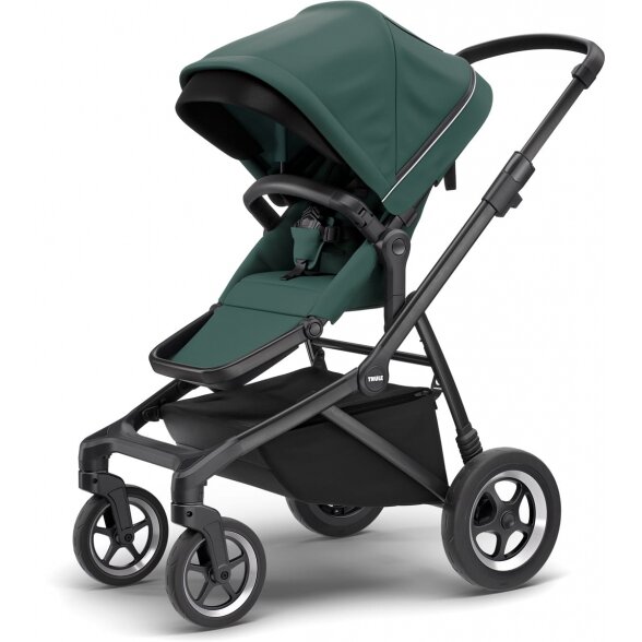 "Thule Sleek" - daugiafunkcinis vaikiško vežimėlio komplektas 2in1 su galimybe 3in1 | Mallard Green 2