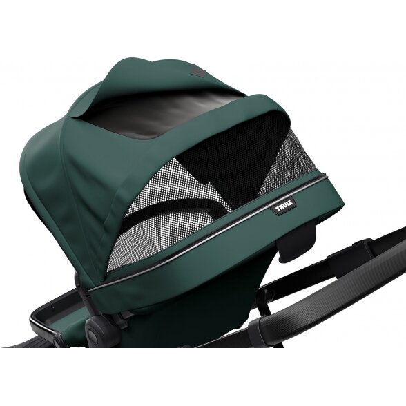 "Thule Sleek" - daugiafunkcinis vaikiško vežimėlio komplektas 2in1 su galimybe 3in1 | Mallard Green 3