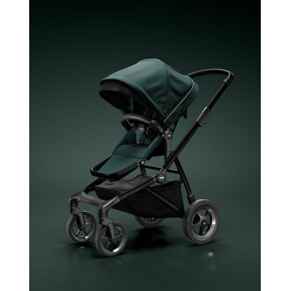 "Thule Sleek" - daugiafunkcinis vaikiško vežimėlio komplektas 2in1 su galimybe 3in1 | Mallard Green 6